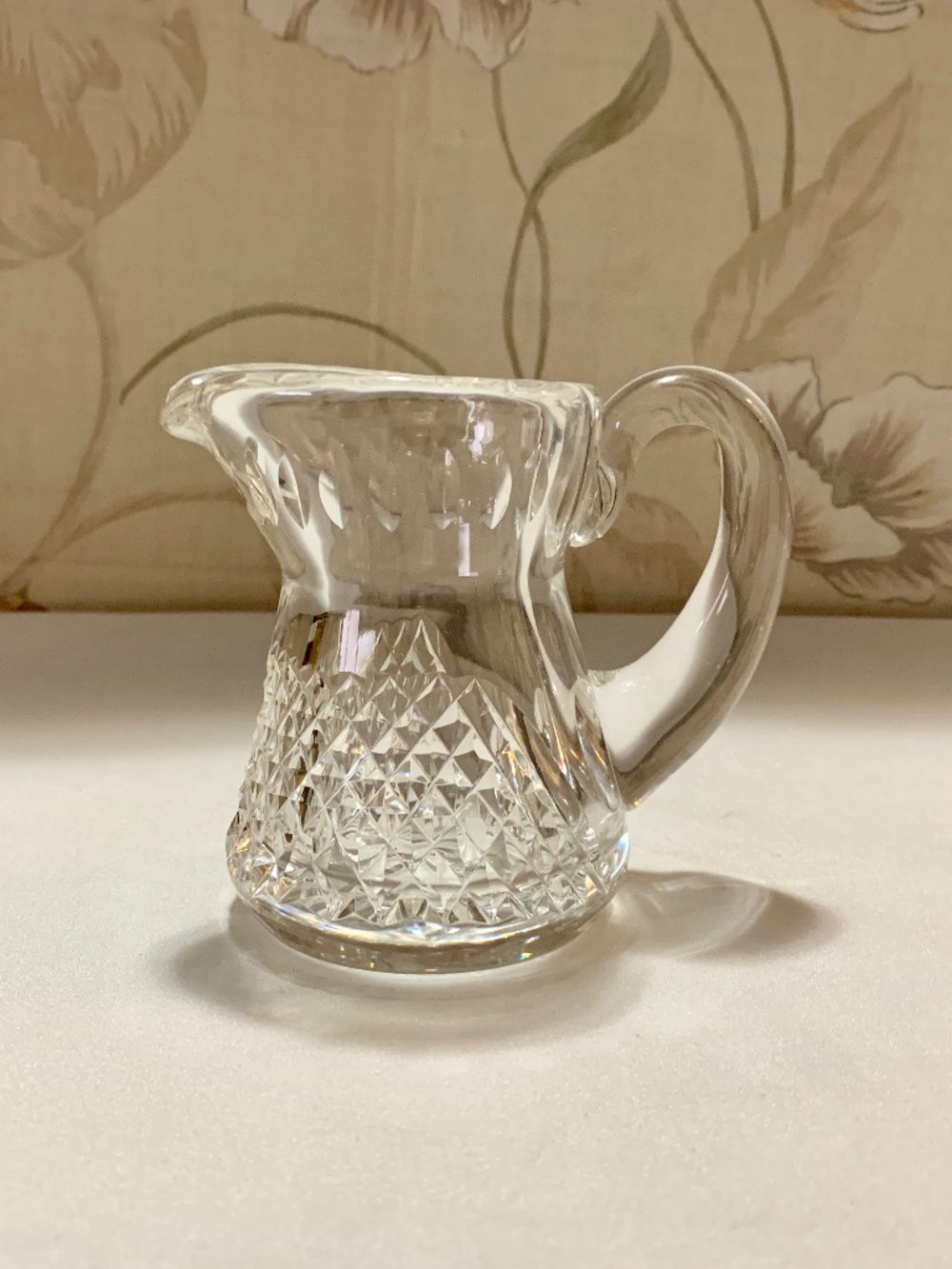 Vintage Clear Crystal Creamer Diamond Cut Cross Hatch Pattern - Waterford Alana?